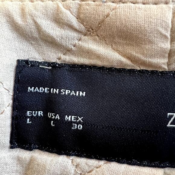 Zara Made in Spain Women Large Damask Quilted Blazer Jacket Paisley Business - Picture 8 of 10